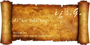 Áts Gábor névjegykártya